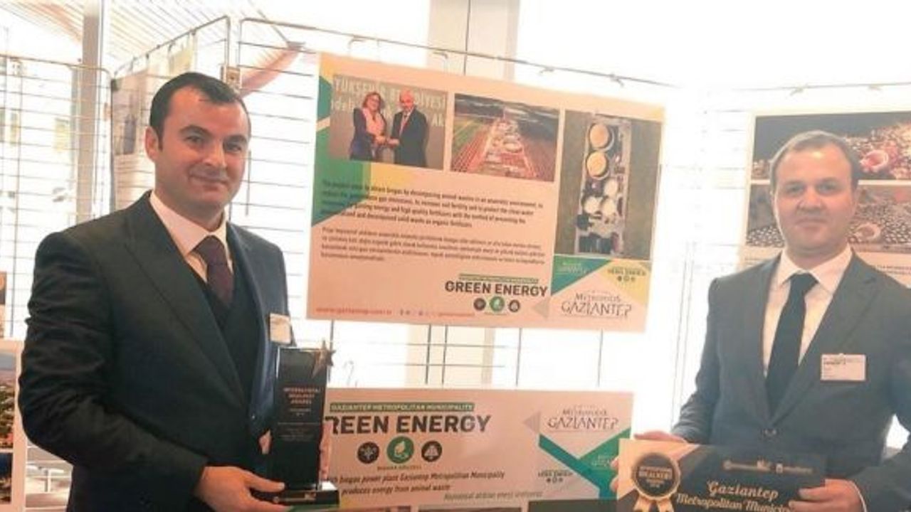 Gaziantep Büyükşehir Belediyesi sürdürülebilir enerji dalında ödül aldı