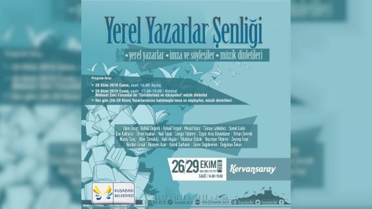 Kuşadası Yerel Yazarlar Şenliği 26-29 Ekim’de yapılacak