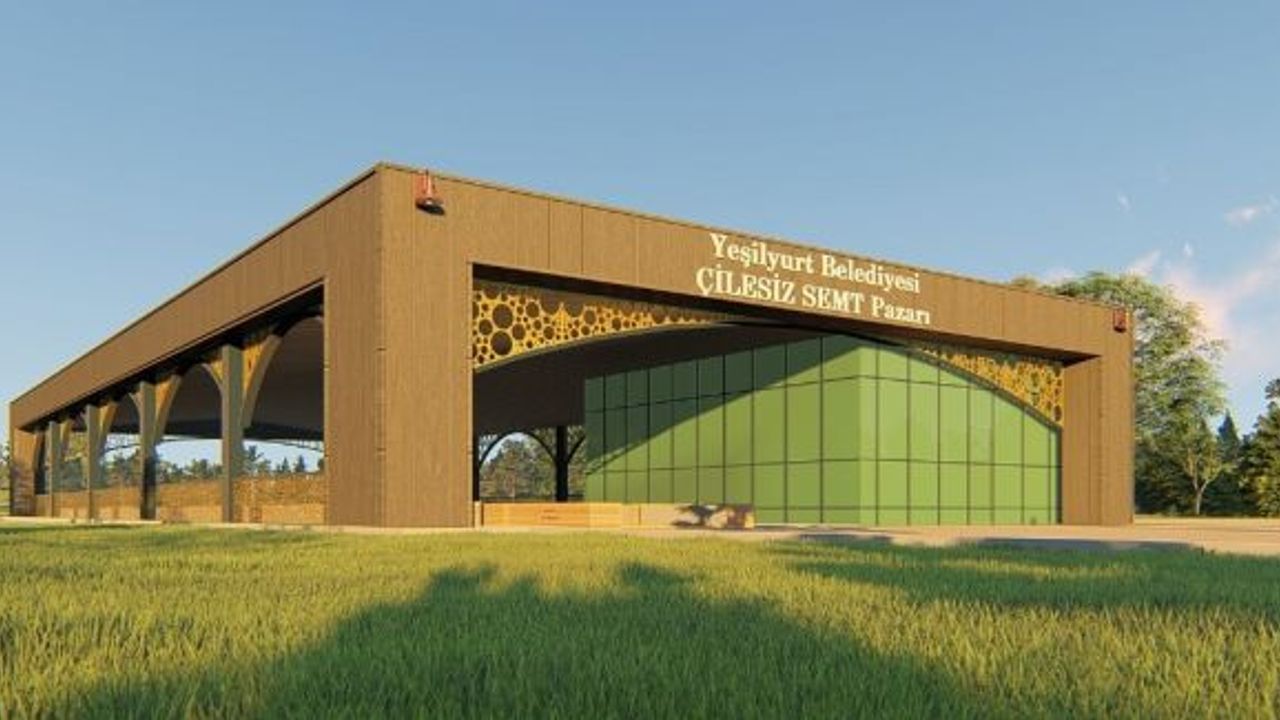 Yeşilyurt Belediyesi, Çilesiz semt pazarı inşaatına hız verdi