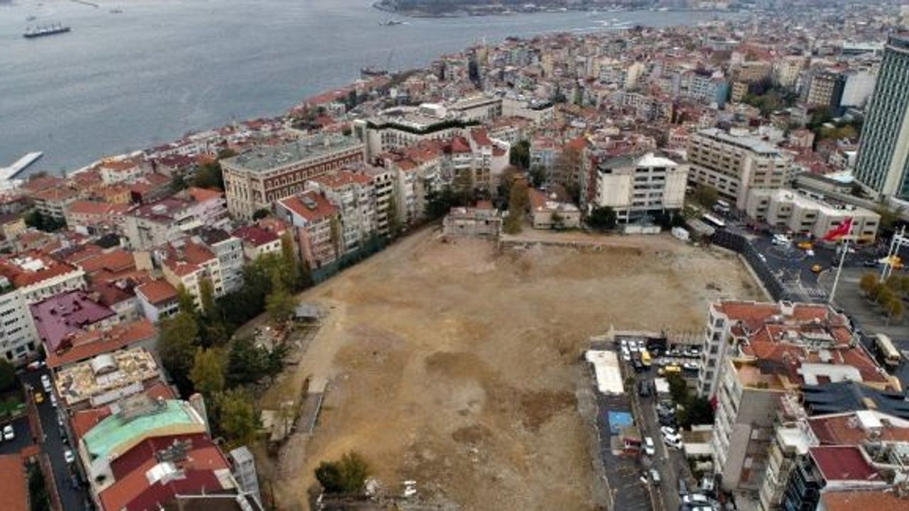 Yıkım sonrası Atatürk Kültür Merkezi alanı havadan görüntülendi