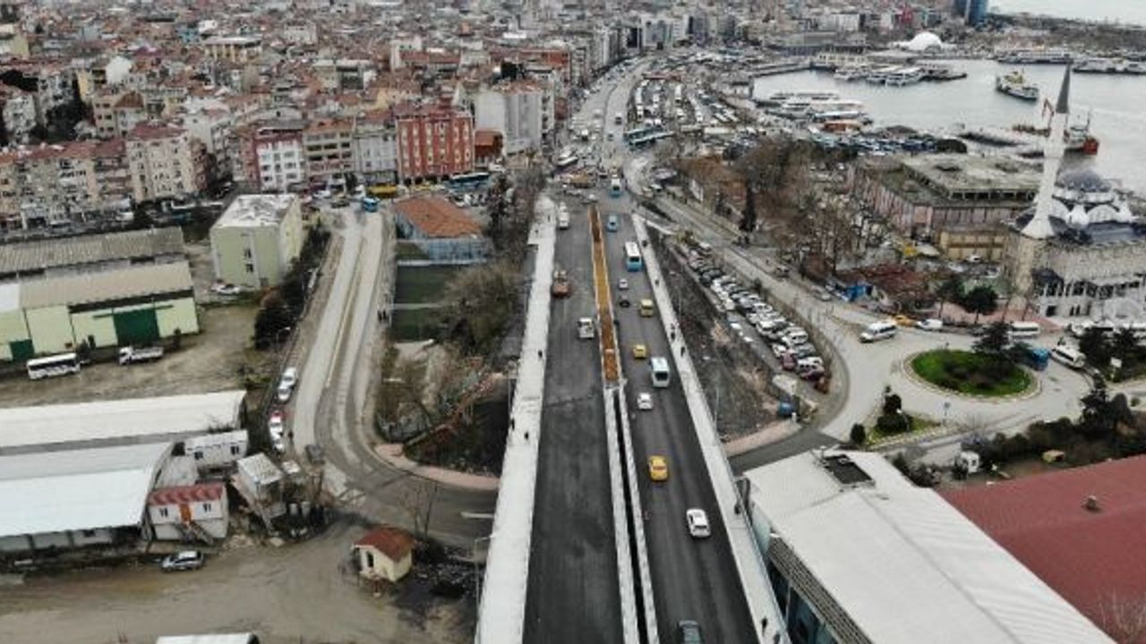Bir bölümü trafiğe açılan Haydarpaşa Köprüsü havadan görüntülendi