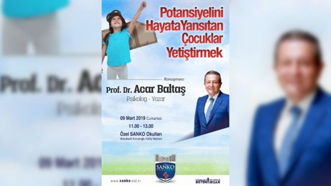 Prof. Dr. Acar Baltaş SANKO okullarında söyleşi yapacak