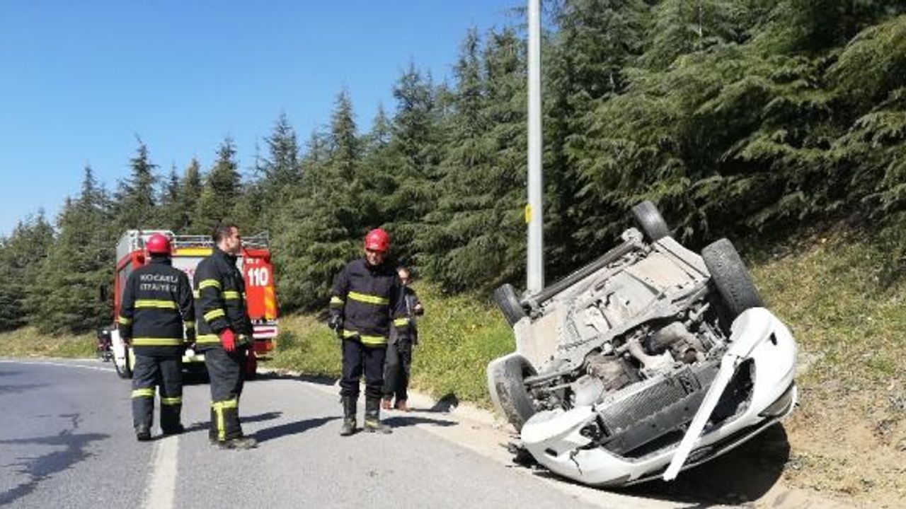 Sürücü kursu müdürü otomobille takla attı: 1 yaralı