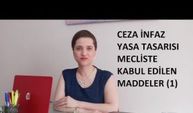 CEZA İNFAZ YASASI, MECLİSTE KABUL EDİLEN MADDELER 1. BÖLÜM