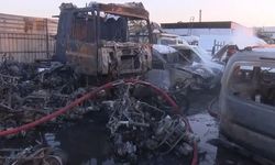 Yediemin otoparkında yangın: 50 motosiklet ve 12 araç yandı