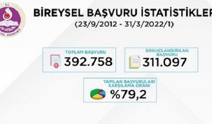 Bireysel Başvuru İstatistikleri (23 Eylül 2012 - 31 Mart 2022)