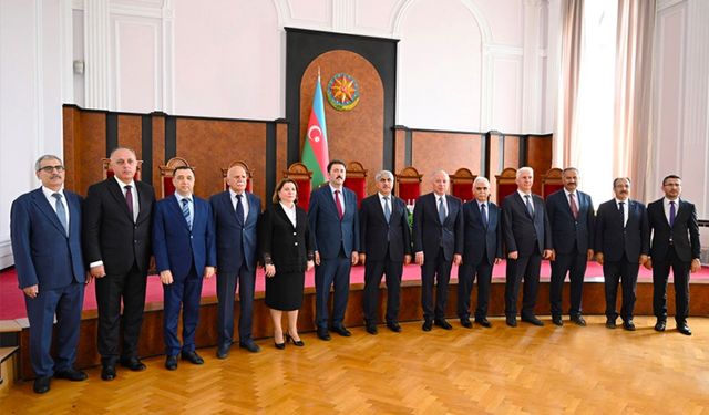 AYM Başkanı Kadir Özkaya ve beraberindeki heyet Azerbaycan Anayasa Mahkemesini ziyaret etti