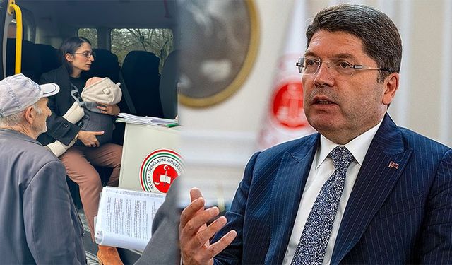 Kucağında bebeğiyle keşfe çıkan hakime Bakan Tunç'tan tebrik