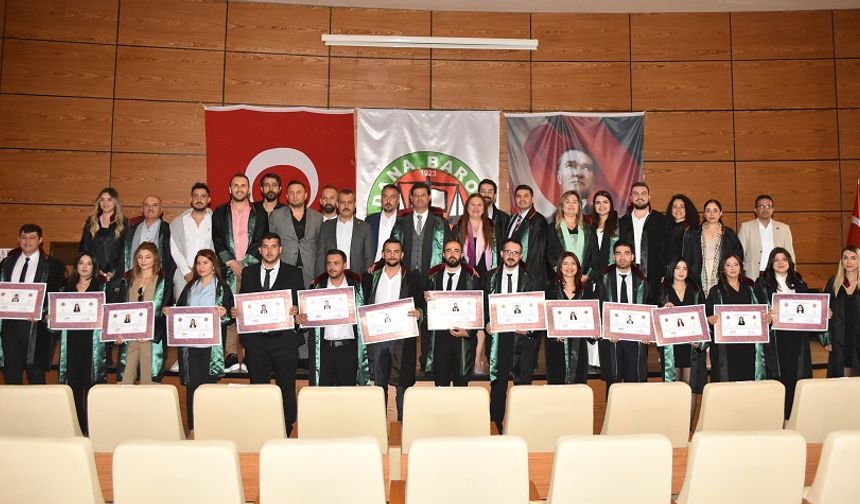 Adana Barosu'nda 41 stajyer avukat ruhsatını aldı
