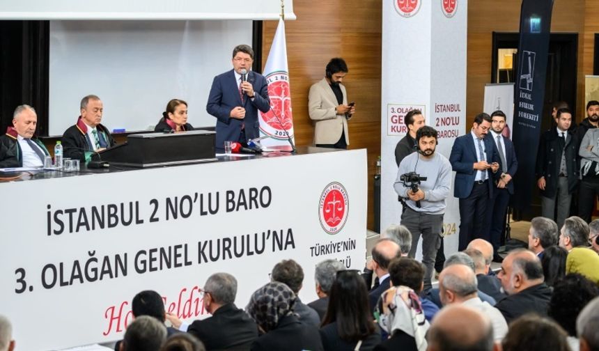 Adalet Bakanı Tunç, İstanbul 2 No'lu Baro Genel Kurulu'nda katıldı