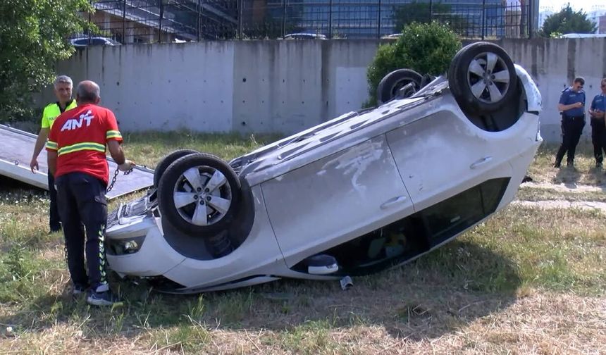 Adliye otoparkında hakimin kullandığı araç 2 metreden düştü!