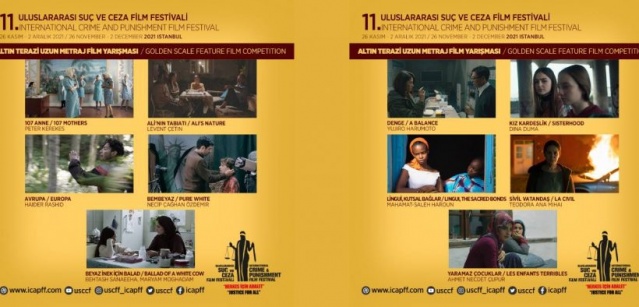 11. Uluslararası Suç ve Ceza Filmleri Festivali&#039;nde gösterilecek filmler belli oldu. 26 Kasım&#039;da Çinli yönetmen Cao Jinling&#039;in &#039;Anima&#039; adlı filmiyle açılacak olan festivalde Uluslararası Altın Terazi Uzun Metraj Film Yarışması, Adalet Terazisi, Uluslararası Altın Terazi Kısa Metraj Film Yarışması ve Belgesel kategorilerinden dünyanın dört bir yanından birbirinden önemli filmler sinemaseverlerle buluşacak. Film gösterimlerinin Kadıköy ve Atlas 1948 sinemalarında gerçekleştirileceği festival 2 Aralık&#039;a kadar sürecek.